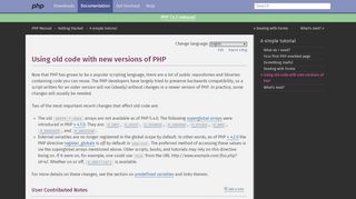 
                            11. PHP: Using old code with new versions of PHP - Manual