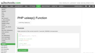 
                            9. PHP usleep() Function - W3Schools