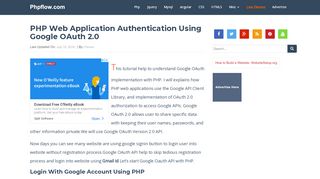 
                            7. PHP Web Application Authentication Using Google OAuth 2 ...