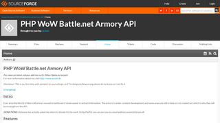 
                            12. PHP WoW Battle.net Armory API / Home / Home - SourceForge