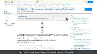 
                            6. Php Zklib Epoch Date issue in get attendence using ...