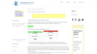 
                            4. PHP7 Login Script with Session | Planetghost.com