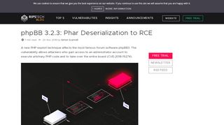 
                            13. phpBB 3.2.3: Phar Deserialization to RCE - RIPS Technologies