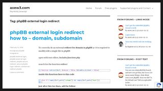 
                            3. phpBB external login redirect – axew3.com