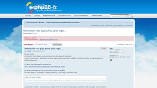 
                            7. phpBB-fr.com • Redirection vers page perso après login... : Coding ...