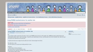 
                            2. phpBB • Using PHPBB3 Authentication for another site