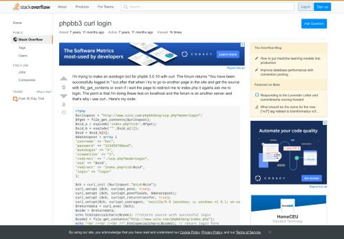 
                            4. phpbb3 curl login - Stack Overflow