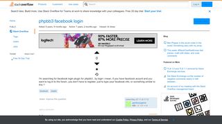 
                            7. phpbb3 facebook login - Stack Overflow