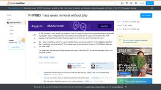 
                            12. PHPBB3 mass users removal without php - Stack Overflow