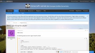 
                            6. [PHP]Login-SCript für xAuth? | Minecraft-Server.eu Forum