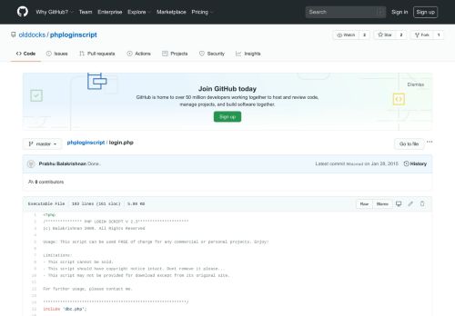 
                            3. phploginscript/login.php at master · olddocks/phploginscript · GitHub