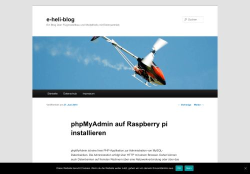 
                            10. phpMyAdmin auf Raspberry pi installieren | e-heli-blog