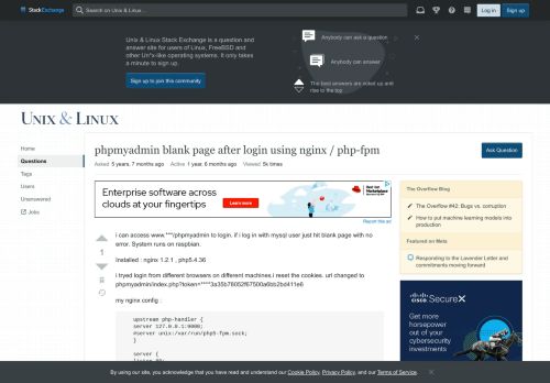 
                            5. phpmyadmin blank page after login using nginx / php-fpm - Unix ...