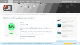 
                            7. PhpMyAdmin Default Passwort wie ändern? - Web Applikationen - NAS ...