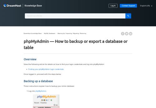 
                            8. phpMyAdmin — How to backup or export a database or table ...