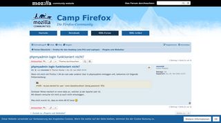 
                            8. phpmyadmin login funktioniert nicht? - Camp Firefox
