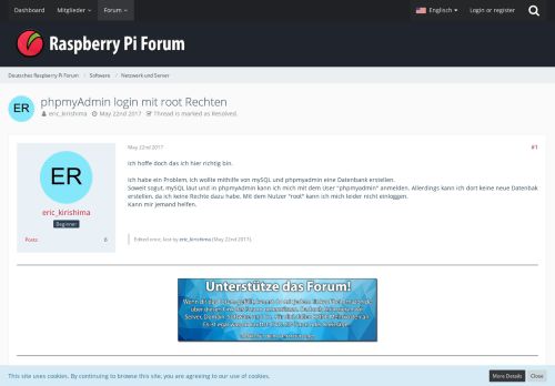 
                            5. phpmyAdmin login mit root Rechten - Netzwerk und Server ...