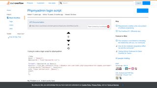 
                            1. Phpmyadmin login script - Stack Overflow