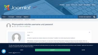 
                            12. Phpmyadmin möchte username und passwort - Installation - Joomla.de ...