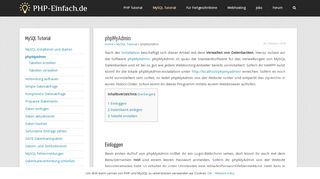 
                            3. phpMyAdmin - MySQL Tutorial - PHP & MySQL lernen - PHP-Einfach