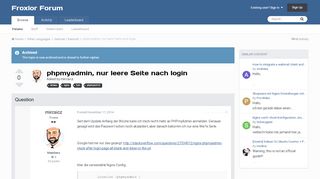 
                            7. phpmyadmin, nur leere Seite nach login - German / Deutsch ...