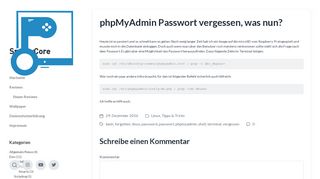 
                            3. phpMyAdmin Passwort vergessen, was nun? – SmattyCore