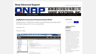 
                            2. phpMyAdmin Username & Password Doesnt Work! | Qnap Advanced ...