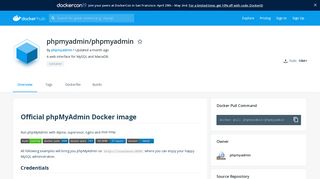 
                            10. phpmyadmin/phpmyadmin - Docker Hub