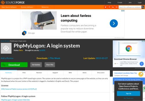 
                            3. PhpMyLogon: A login system download | SourceForge.net
