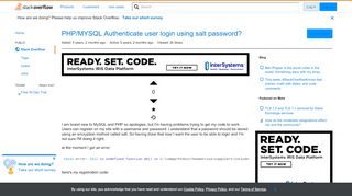 
                            6. PHP/MYSQL Authenticate user login using salt password? - Stack ...