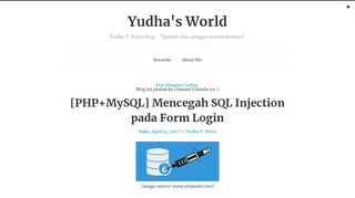 
                            9. [PHP+MySQL] Mencegah SQL Injection pada Form Login ~ Yudha's ...