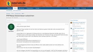 
                            8. PHP/Mysql Sessiondauer aufzeichnen | tutorials.de