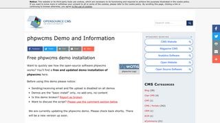 
                            6. phpwcms Demo Site » Try phpwcms without installing it