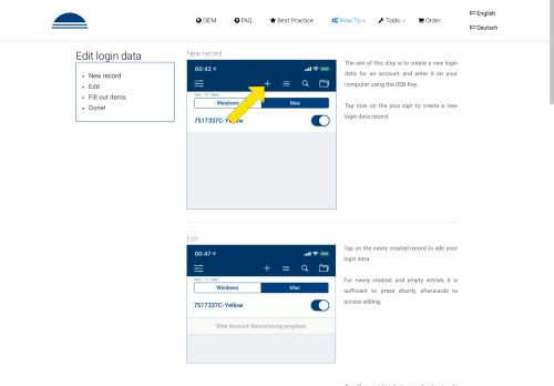 
                            6. Phrase-Lock® USB-Key | Edit login data