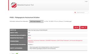 
                            10. PHSG - Metadata Explorer Tool - REFEDS