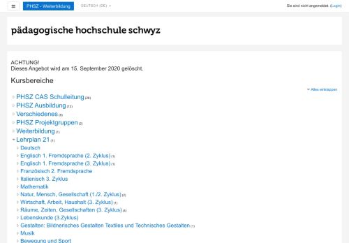 
                            2. phsz - moodle - Webauftritt der Fachstelle