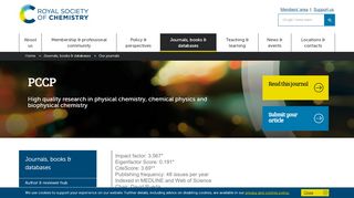 
                            2. Physical Chemistry, Chemical Physics - PCCP. - Royal Society of ...