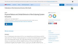 
                            12. Physical Nature and Orbital Behavior of the Eclipsing ...