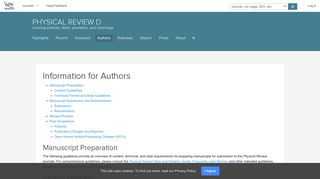 
                            2. Physical Review D - Information for Authors