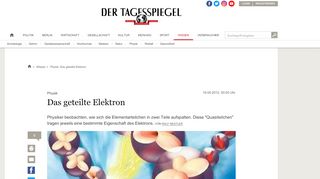 
                            11. Physik: Das geteilte Elektron - Wissen - Tagesspiegel