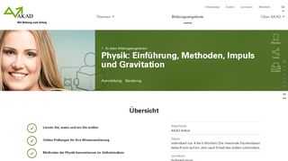 
                            8. Physik II (im Selbststudium) | AKAD Home Academy