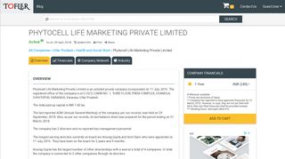 
                            12. Phytocell Life Marketing Private Limited - Financial Reports, Balance ...