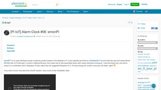 
                            12. [Pi IoT] Alarm Clock #06: emonPi | element14 | Pi IoT
