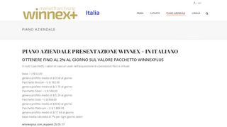 
                            5. Piano Aziendale - Winnex+ | Franchigia Marketing WinnexPlus | Italia