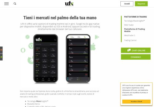 
                            5. Piattaforma di trading mobile - UFX.com