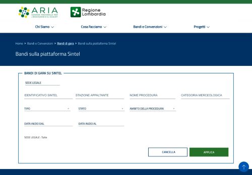 
                            2. Piattaforma Sintel - ARCA Lombardia - Regione Lombardia