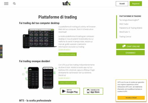 
                            2. Piattaforme di trading - UFX.com