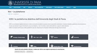 
                            1. Piattaforme KIRO - Università degli studi di Pavia