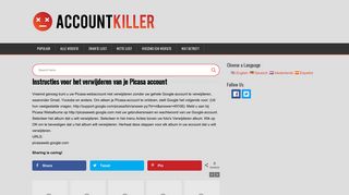 Picasa account verwijderen | accountkiller.com