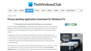 
                            12. Picasa desktop application download for Windows